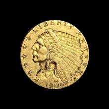 1909 Indian Head Gold $2.5 Quarter Eagle UNCIRCULATED