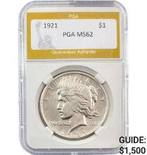 1921 Peace Silver Dollar PGA MS62