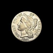 1865 Nickel Three-Cent Piece CLOSELY UNCIRCULATED