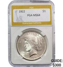 1922 Peace Silver Dollar PGA MS64