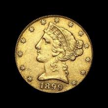 1899 Liberty Head $5 Half Eagle NEARLY UNCIRCULATED