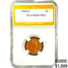 1909-S Lincoln Cent PGA MS64 RED