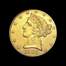 1901 Liberty Head $5 Half Eagle UNCIRCULATED
