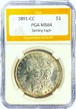 1891-CC Morgan Dollar PGA MS64