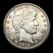 1915-S Barber Silver Quarter GEM BU