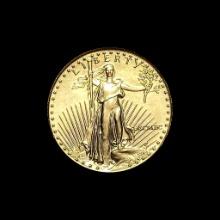 1990 1/10 oz Gold American Eagle $5 GEM BU