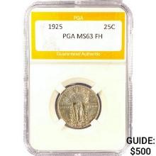 1925 Standing Liberty Quarter PGA MS63 FH