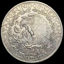 1921 Silver 2 Pesos Mexico M Mint Mark CLOSELY UNCIRCULATED