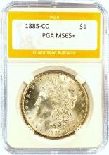 1885-CC Morgan Dollar PGA MS65+