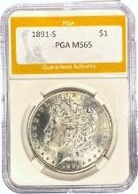1891-S Morgan Dollar PGA MS65
