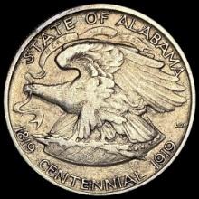 1921 Silver Half Dollar Alabama 2x2 NEARLY UNCIRCULATED