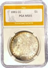 1881-CC Morgan Dollar PGA MS65