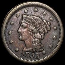 1853 Braided Hair Large Cent CLOSELY UNCIRCULATED
