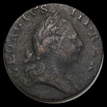1773 England Half Penny George III NICELY CIRCULATED