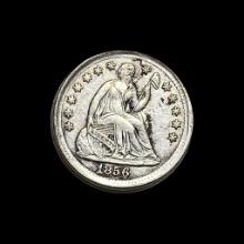 1856 Seated Liberty Silver Half Dime NEARLY UNCIRCULATED
