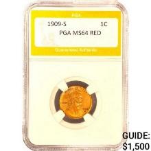 1909-S Lincoln Cent PGA MS64 RED