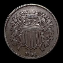 1865 Bronze Two-Cent Piece CLOSELY UNCIRCULATED