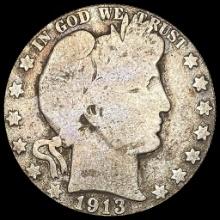 1913 Silver Half Dollar Barber NICELY CIRCULATED