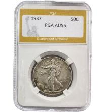 1937 Walking Liberty Half Dollar PGA AU55