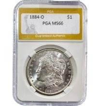 1884-O Morgan Silver Dollar PGA MS66