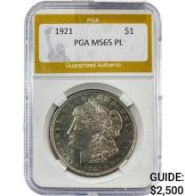 1921 Morgan Silver Dollar PGA MS65 PL