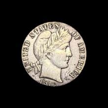 1916 Barber Dime LIGHTLY CIRCULATED