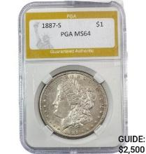1887-S Morgan Silver Dollar PGA MS64