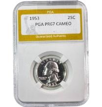 1953 25C Washington Quarter PGA PR67 CAM