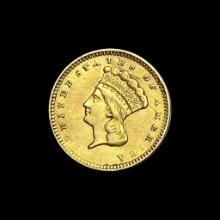 1856 Gold $1 Indian Princess Head Type 2 HIGH GRADE