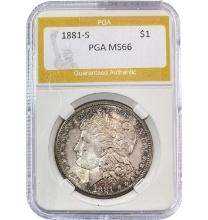 1881-S Morgan Silver Dollar PGA MS66