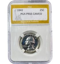 1942 25C Washington Quarter PGA PR66 CAM