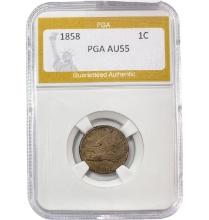 1858 Flying Eagle Cent PGA AU55