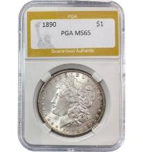 1890 Morgan Silver Dollar PGA MS65