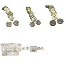 1951-1964 90% Silver Franklin and Kennedy Half Dollar Lot [76 Coins]