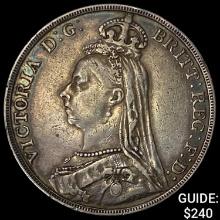 1891 Great Britain Silver Crown Victoria NEARLY UNCIRCULATED