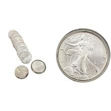 1999-2008 GEM BU Varied Date Silver Eagle Roll [20 Coins]