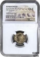 Roman Julia Domna, AD 193-217 Silver Denarius NGC Ch F