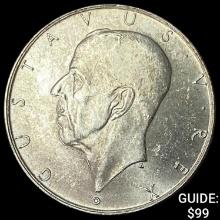 1938 Sweden Silver 2 Kroner UNCIRCULATED