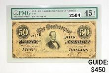 1864 $50 Confederate States of America PMG 45 EPQ