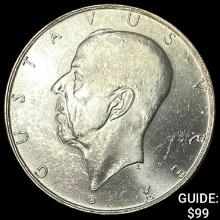 1938 Sweden Silver 2 Kroner UNCIRCULATED