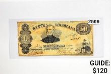 1863 $50 Obsolete Bank Note Shreveport, LA