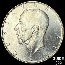 1938 Sweden Silver 2 Kroner UNCIRCULATED
