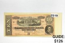 1864 $10 Confederate States of America Note
