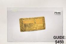 May 1, 1758 30 Shillings New Jersey Colonial Note