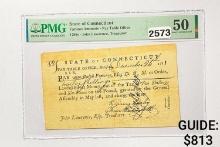 1781 Vari. Amounts Pay Table Office Certificate-CT PMG 50 UNC