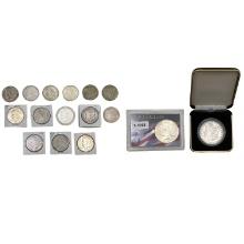 1878-1977 Morgan, Peace, and Ike Silver Dollar Lot [16 Coins]