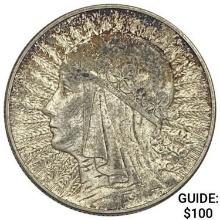 1933 Poland Silver 5 Zlotych CLOSELY UNCIRCULATED