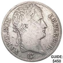 1811A France Silver 5 Francs ABOUT UNCIRCULATED