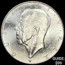 1938 Sweden Silver 2 Kroner UNCIRCULATED