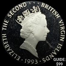 1993 Bvl Silver $25 Stoats CHOICE PROOF